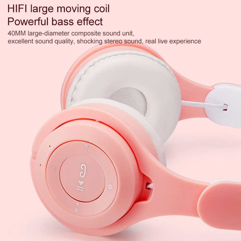 Foto 6 pulgar | Auriculares Bluetooth Coloridos Y Luminosos Bicolores Con Orejas M6 - Venta Internacional.