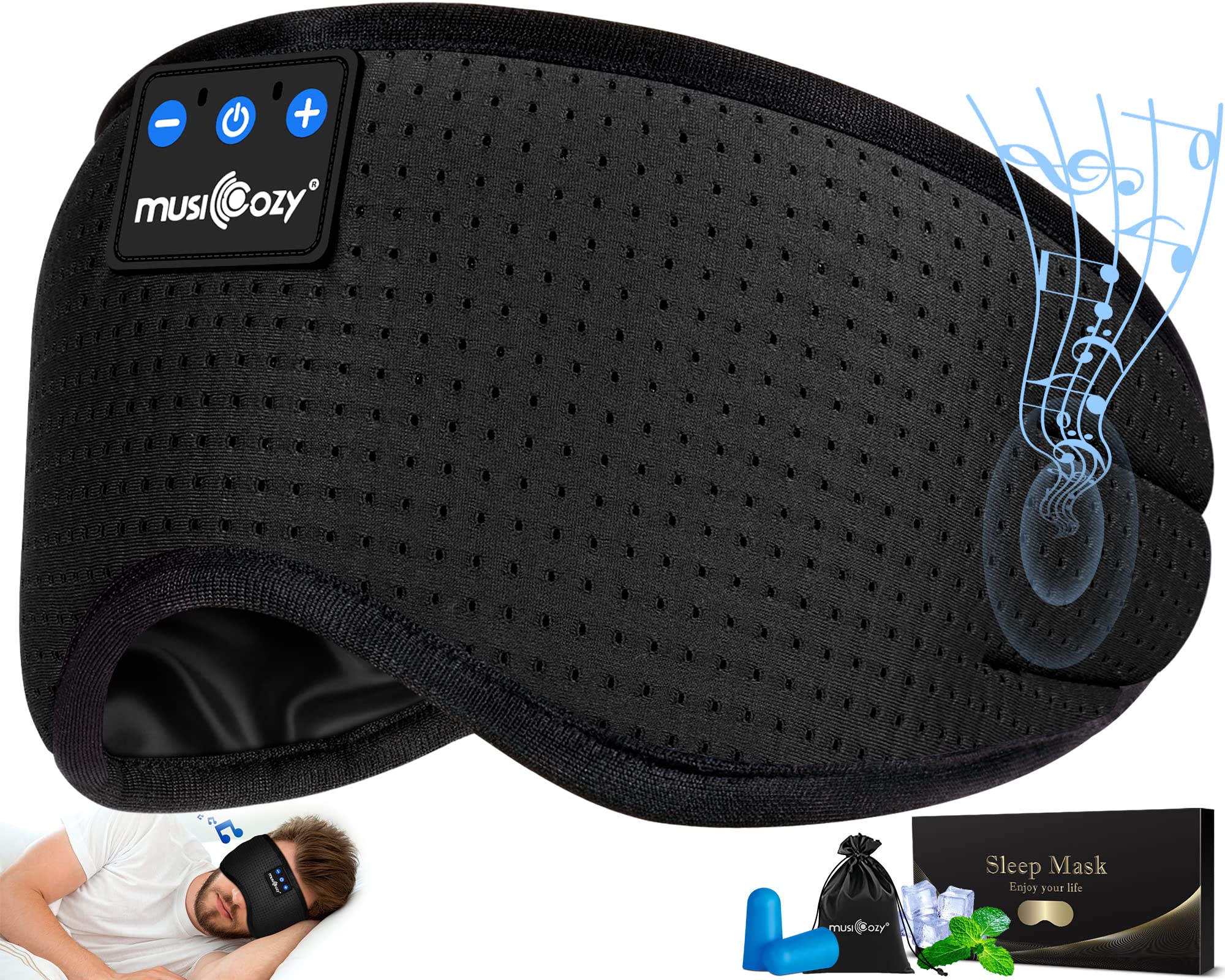 Foto 2 pulgar | Headphones Para Dormir Musicozy Bluetooth 5.2, Diadema Con Máscara Para Ojos - Venta Internacional.
