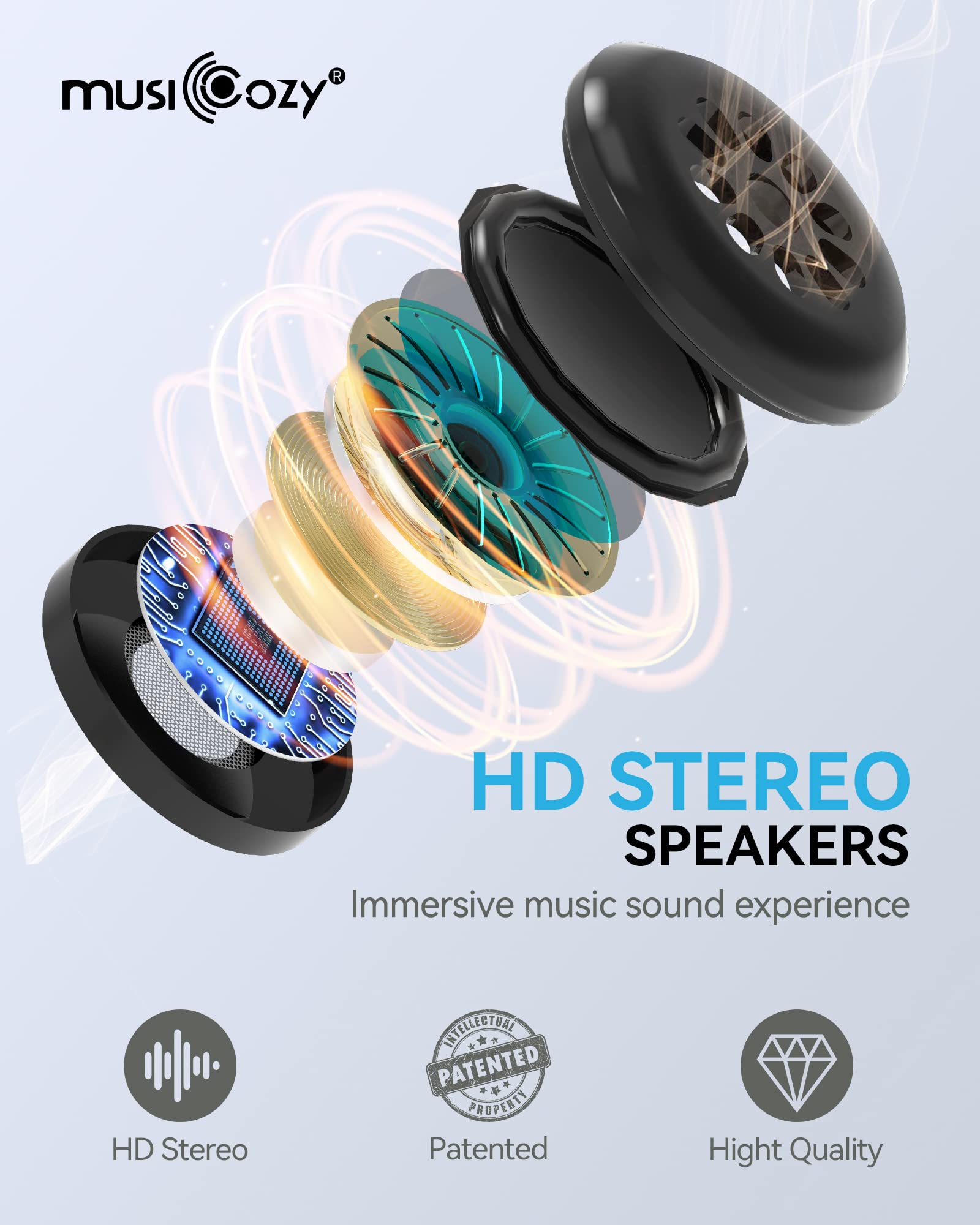 Foto 6 pulgar | Headphones Para Dormir Musicozy Bluetooth 5.2, Diadema Con Máscara Para Ojos - Venta Internacional.