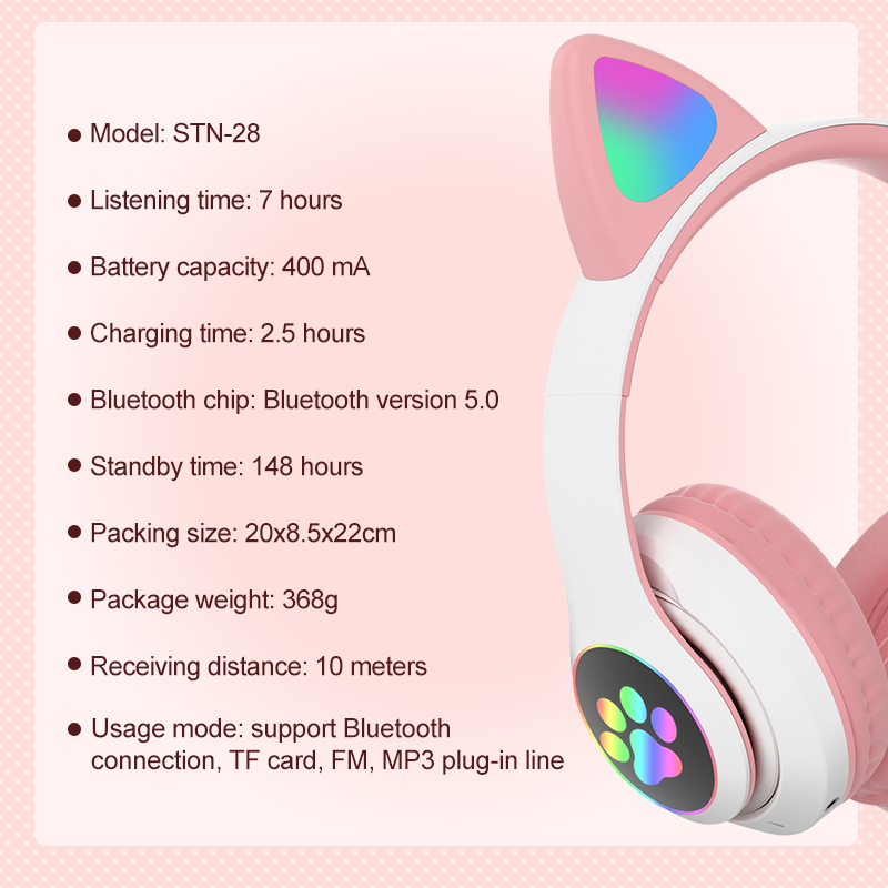 Foto 6 pulgar | Auriculares Inalámbricos Bluetooth Con Diadema Para Gatos Para Amantes De Los Gatos - Venta Internacional.