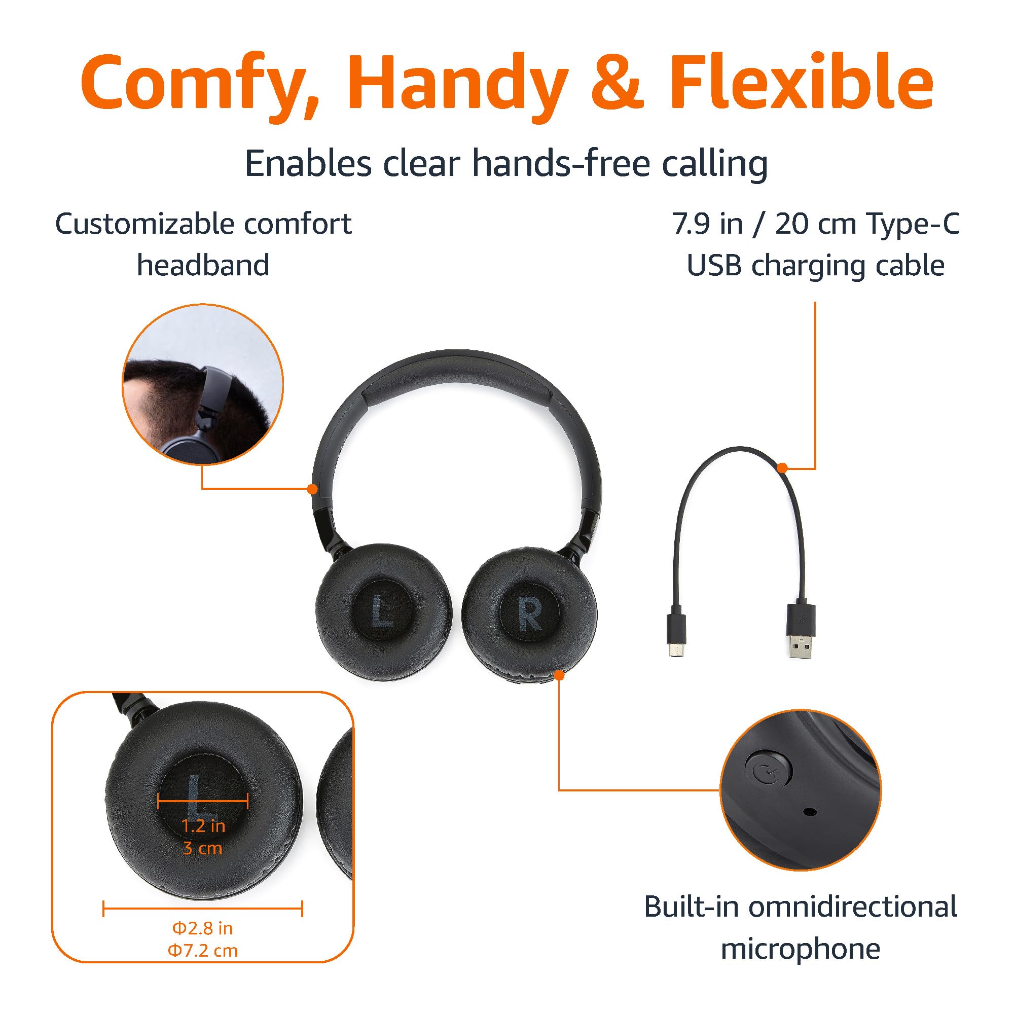 Foto 4 pulgar | Auriculares Intraurales Inalámbricos Amazon Basics 35h Playtime Negros - Venta Internacional.