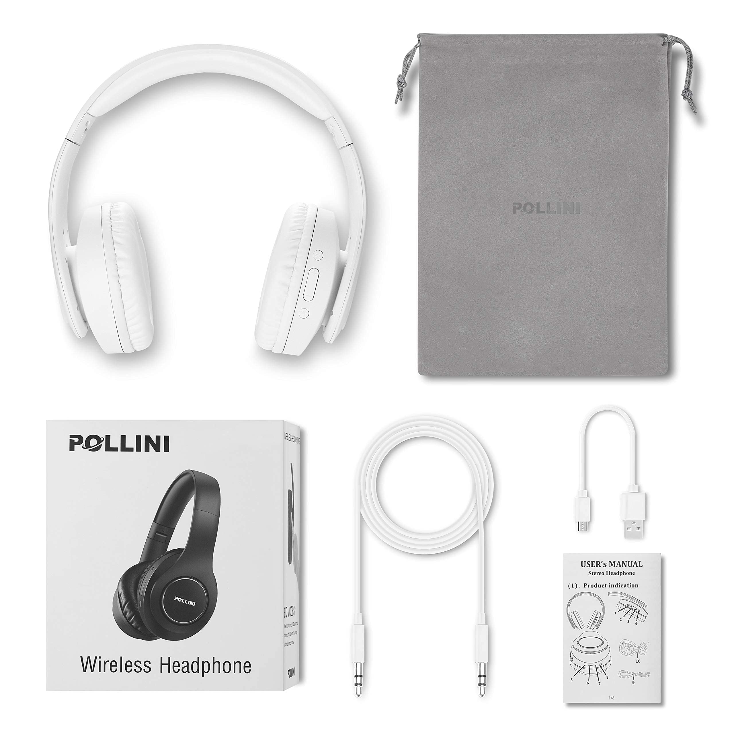 Foto 7 pulgar | Auriculares Bluetooth Pollini Wireless 40h Playtime Blancos - Venta Internacional.