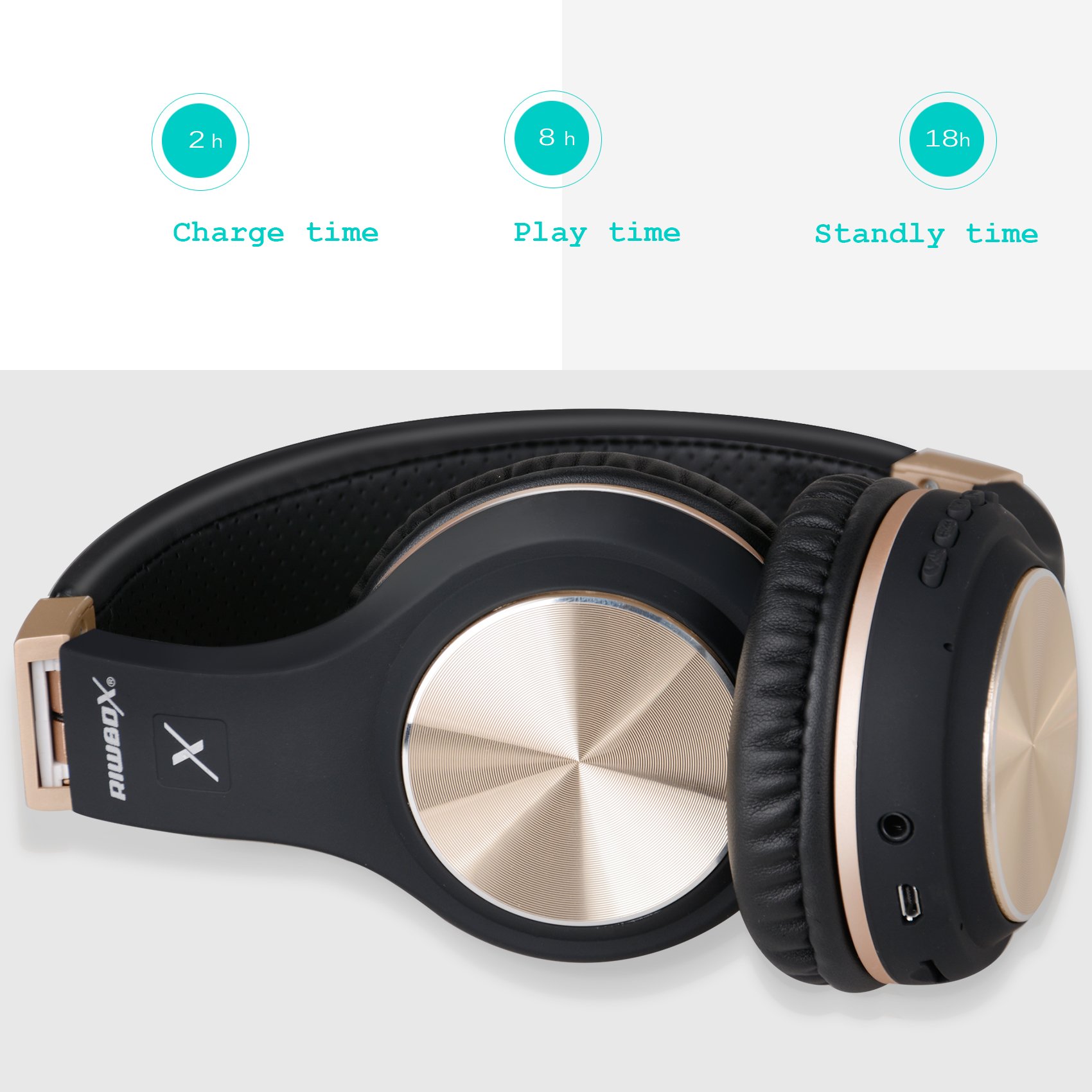 Foto 5 pulgar | Auriculares Bluetooth Riwbox Xbt-80 Plegables Para Colocar Sobre La Oreja Black Go - Venta Internacional.
