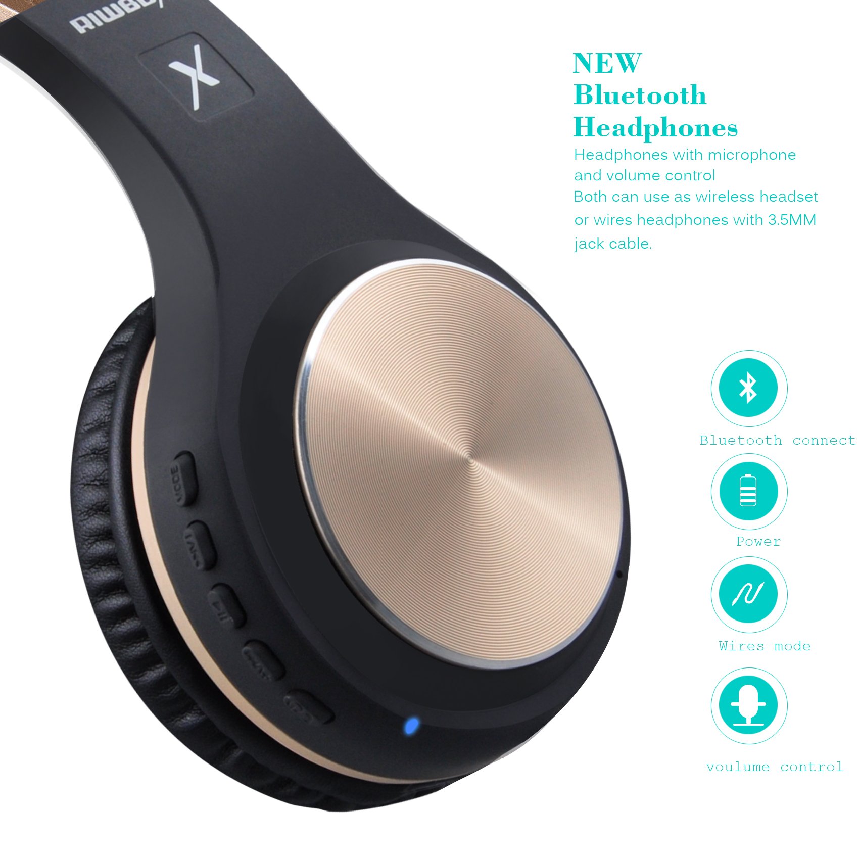 Foto 6 pulgar | Auriculares Bluetooth Riwbox Xbt-80 Plegables Para Colocar Sobre La Oreja Black Go - Venta Internacional.