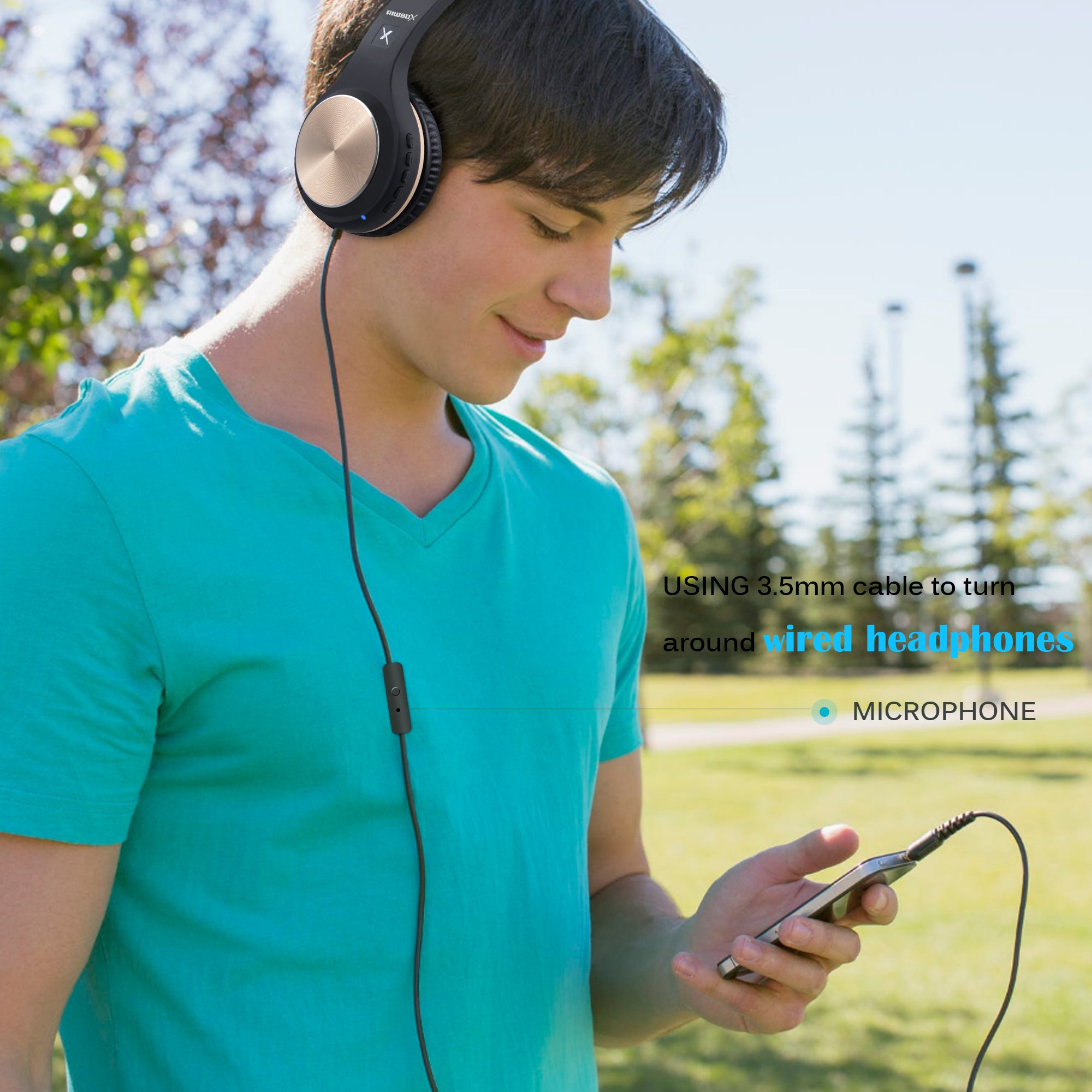 Foto 8 pulgar | Auriculares Bluetooth Riwbox Xbt-80 Plegables Para Colocar Sobre La Oreja Black Go - Venta Internacional.