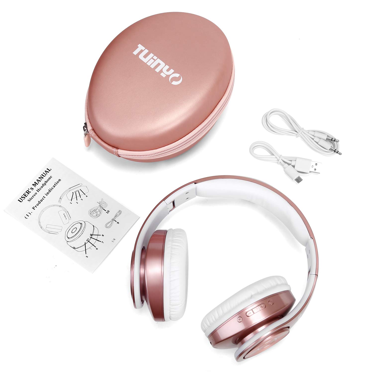 Foto 7 pulgar | Auriculares Bluetooth Tuinyo Tp19 Over Ear 40h Playtime Rose  - Venta Internacional.