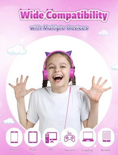 Foto 3 | Auriculares Simjar Cat Ear Kids Con Micrófono Y Limitador De Volumen - Venta Internacional.