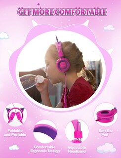 Foto 4 | Auriculares Simjar Cat Ear Kids Con Micrófono Y Limitador De Volumen - Venta Internacional.