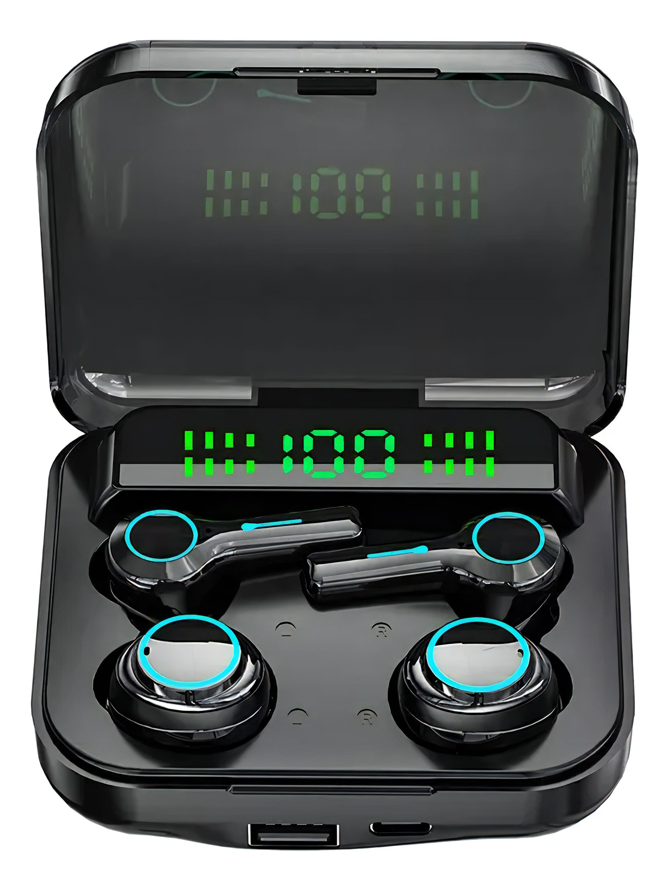 Set de Audífonos TWS Inalámbricos Negro con Estuche de Carga