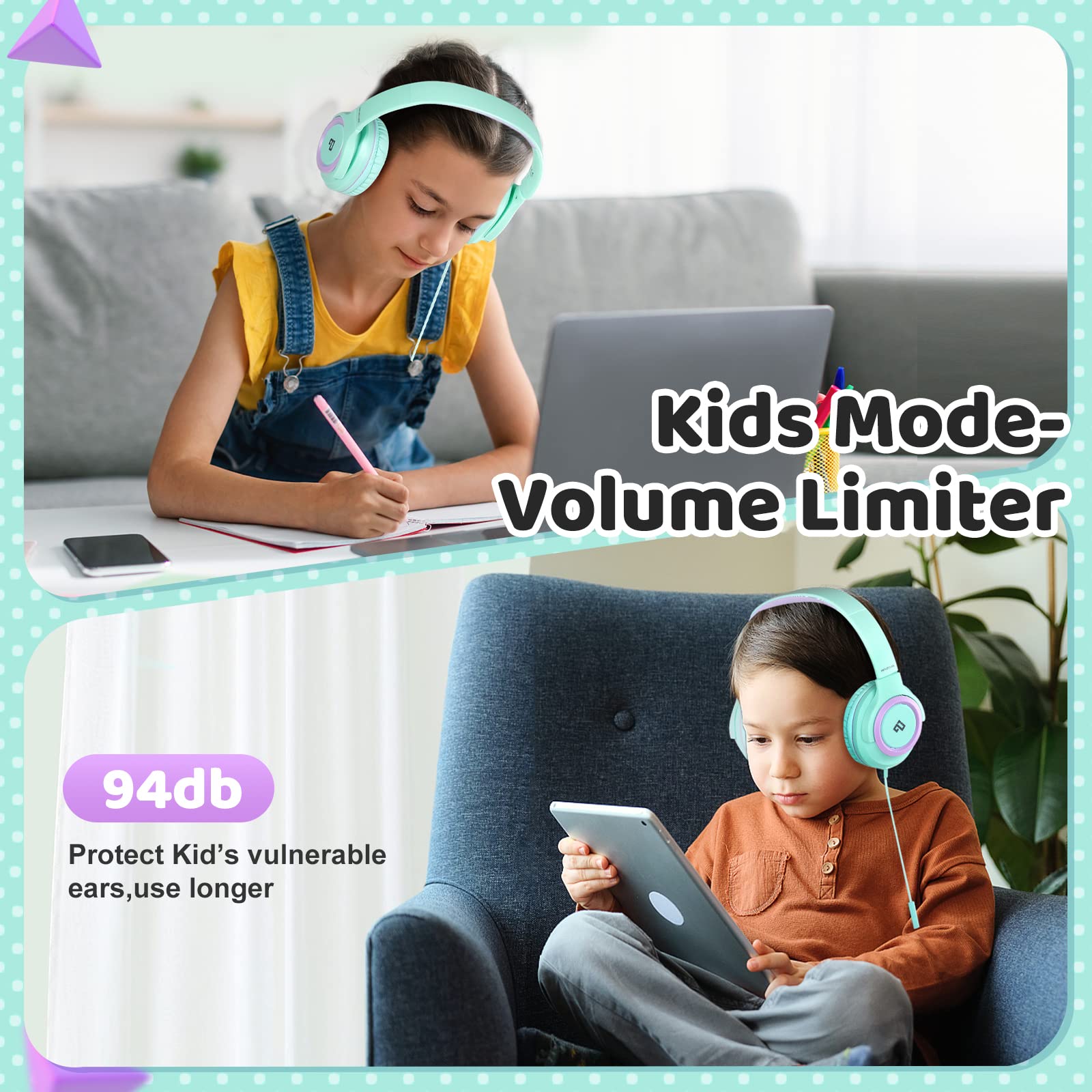 Foto 7 pulgar | Auriculares Infurture Kids Con Límite De Volumen De Micrófono De 94 Db - Venta Internacional.