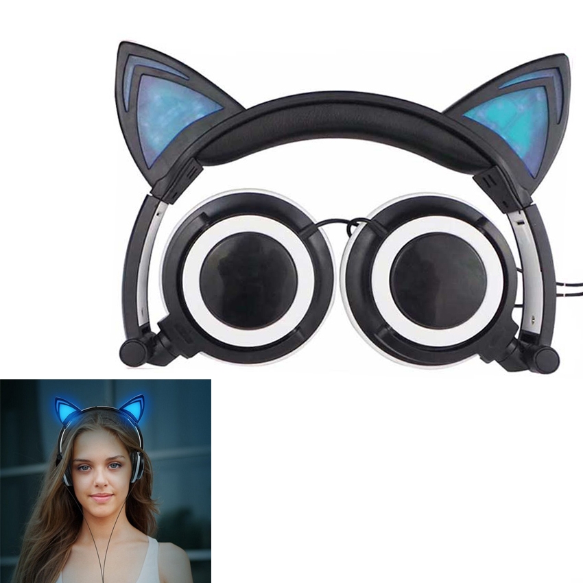 Foto 6 pulgar | Auriculares Cat Ears Estéreo Con Luz Led Plegable Para Jugadores, Color Azul - Venta Internacional.