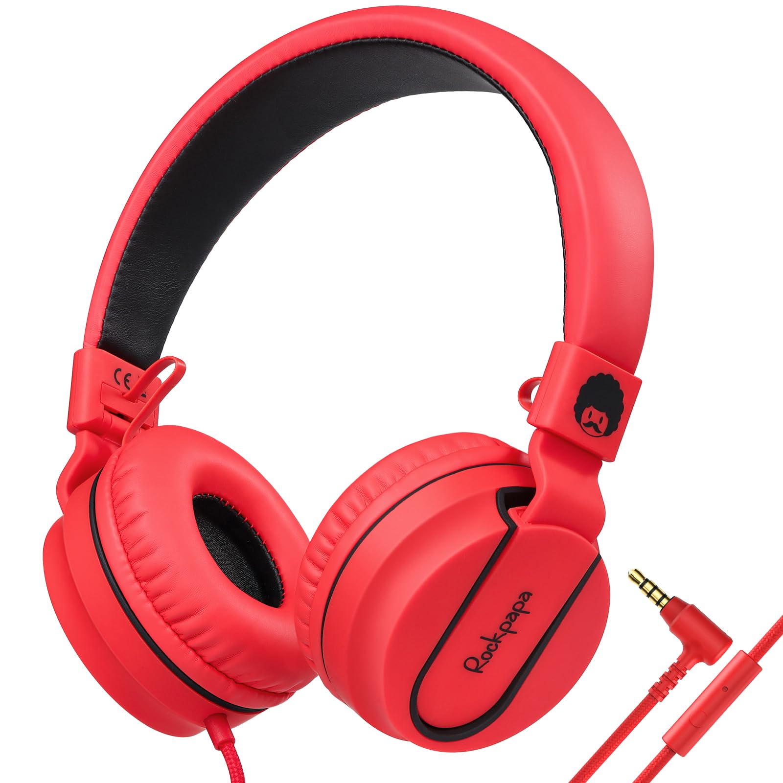 Foto 1 | Audífonos Alámbricos Rockpapa Rojos con Micrófono-Venta Internacional