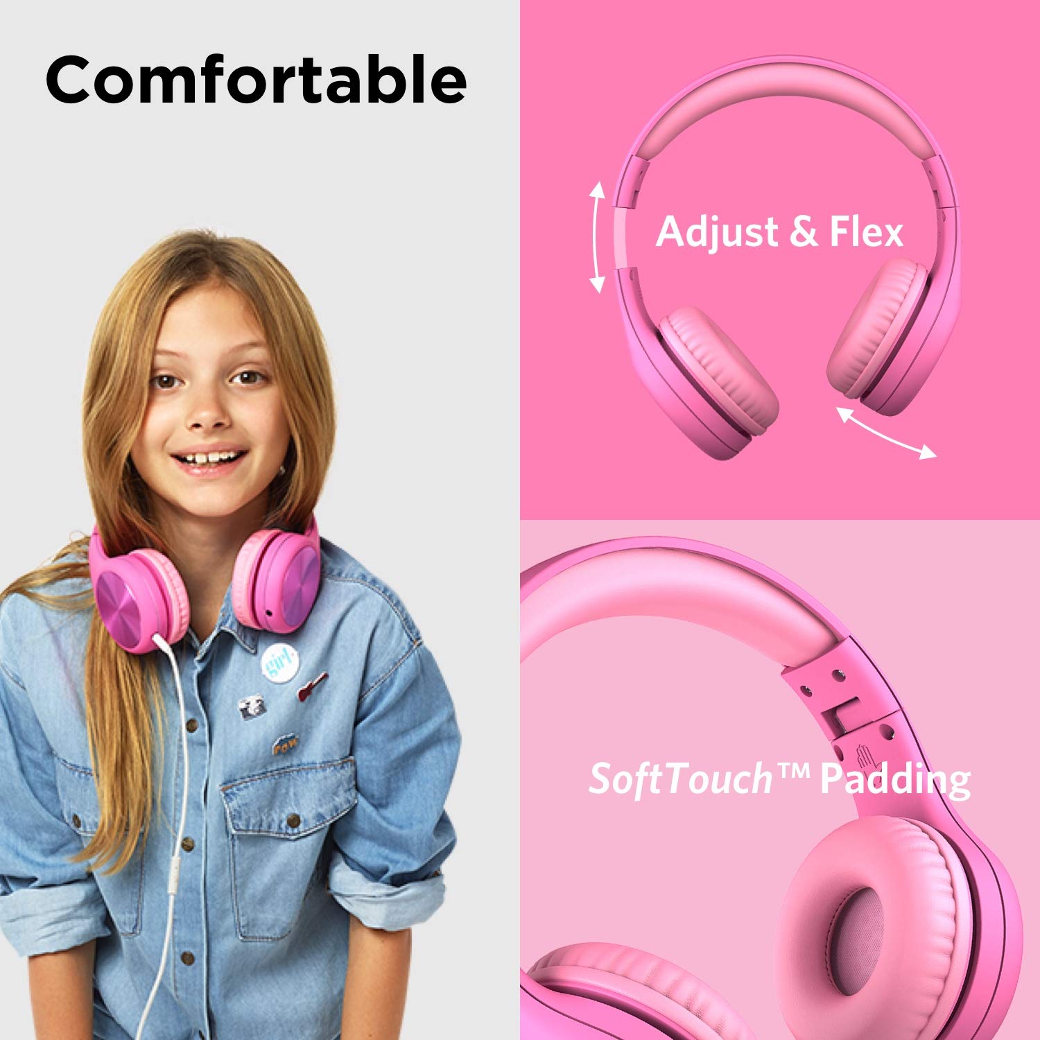 Foto 3 pulgar | Auriculares Lilgadgets Connect+ Pro Kids Con Cable Rosa Y Micrófono - Venta Internacional.