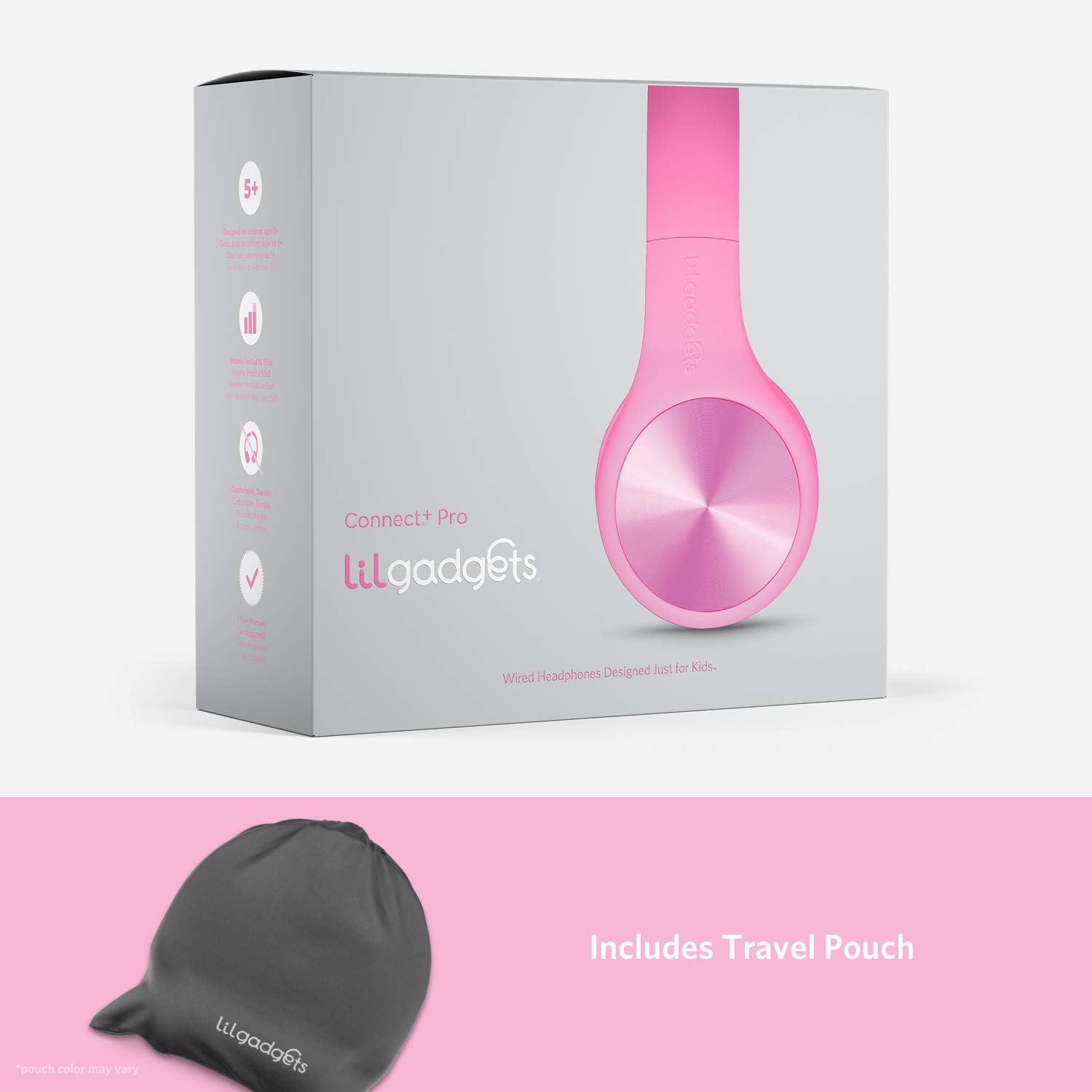 Foto 8 pulgar | Auriculares Lilgadgets Connect+ Pro Kids Con Cable Rosa Y Micrófono - Venta Internacional.