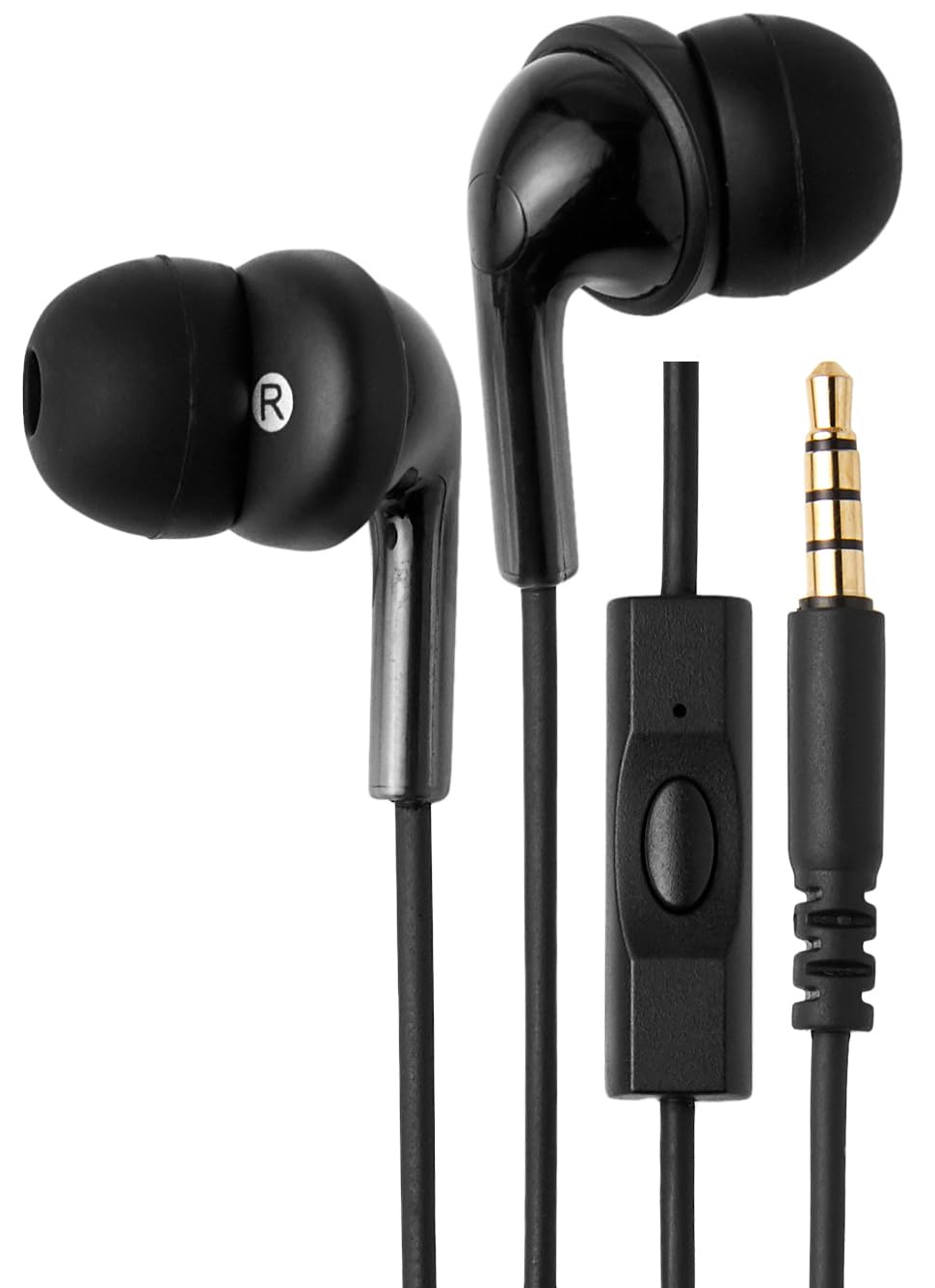 Auriculares Intraurales Amazon Basics Con Cable Y Micrófono Negros - Venta Internacional.