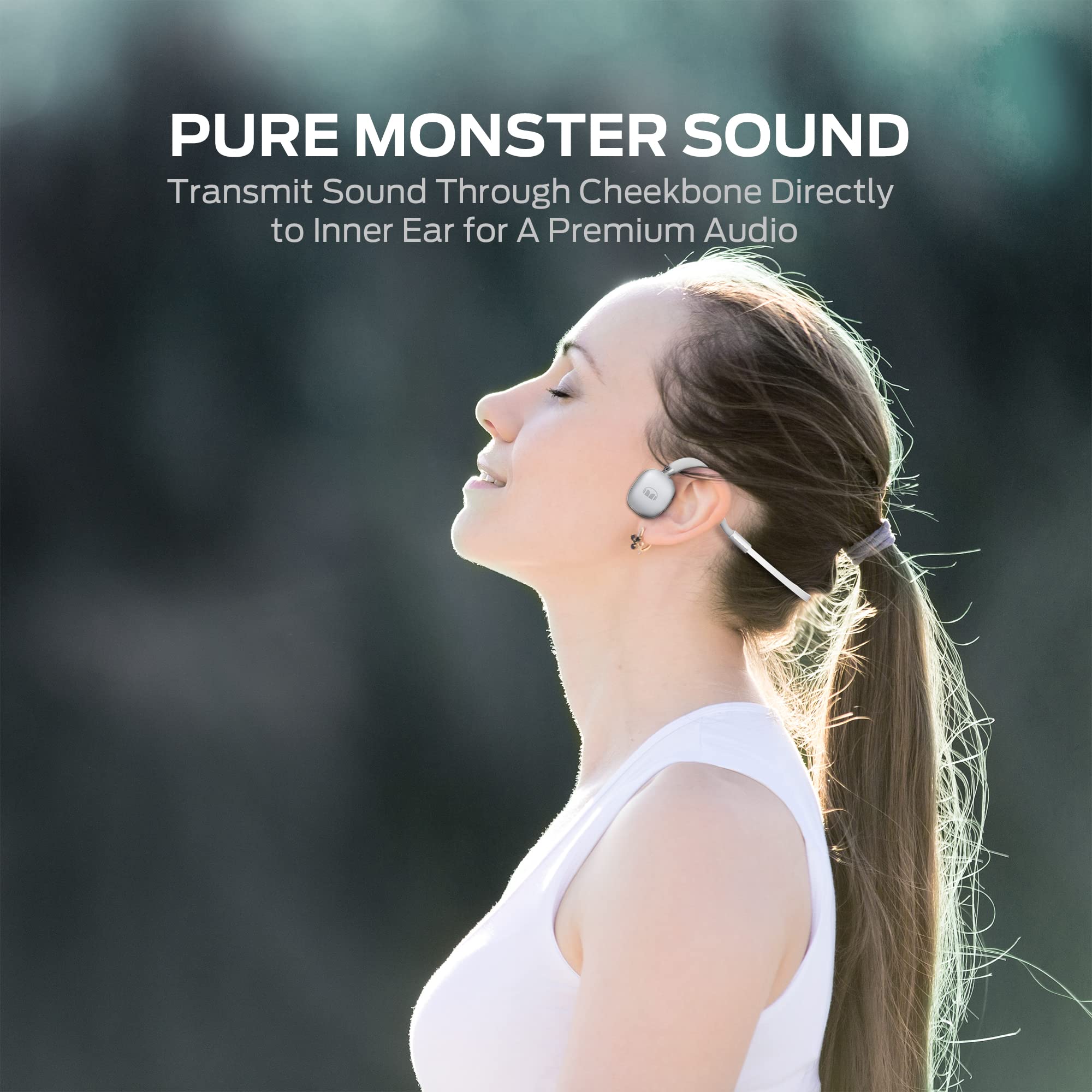 Foto 3 pulgar | Auriculares Abiertos Monster Air Conduction Bluetooth 5.3 Sil - Venta Internacional.