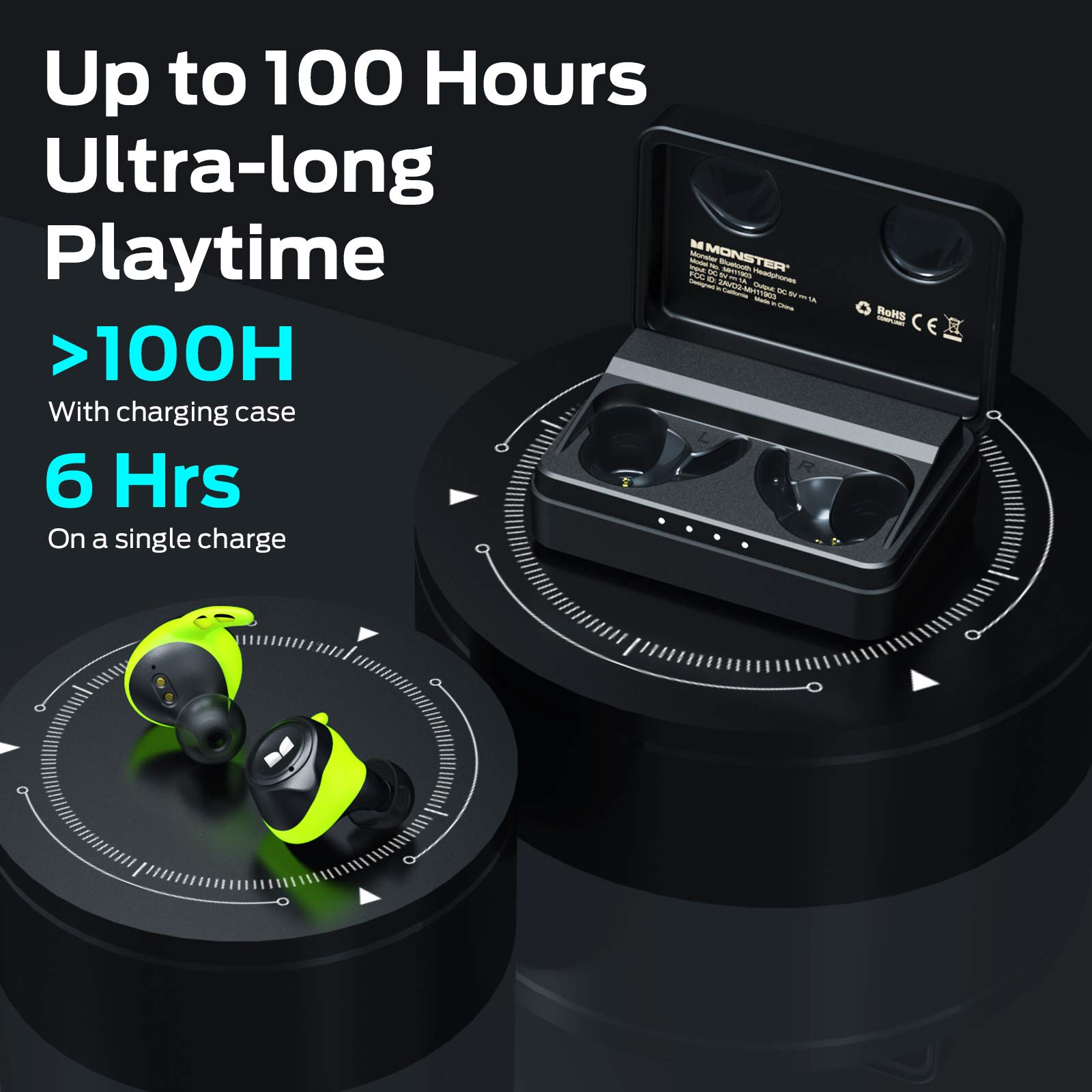 Foto 3 | Auriculares Inalámbricos Monster Champion Bluetooth 5.0 Ipx8 Waterpr - Venta Internacional.