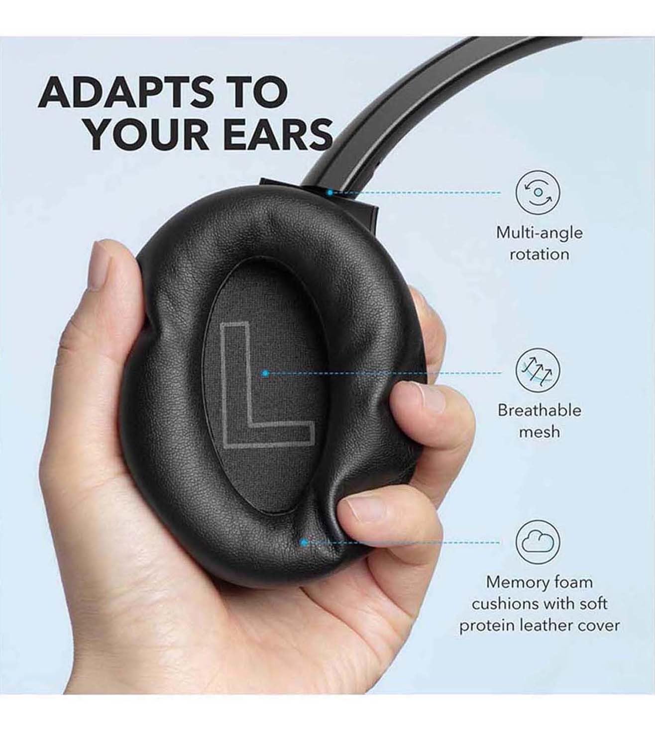 Foto 6 pulgar | Auriculares Soundcore Anker Life Q20 Hybrid Bluetooth Para Colocar Sobre Las Orejas - Venta Internacional.
