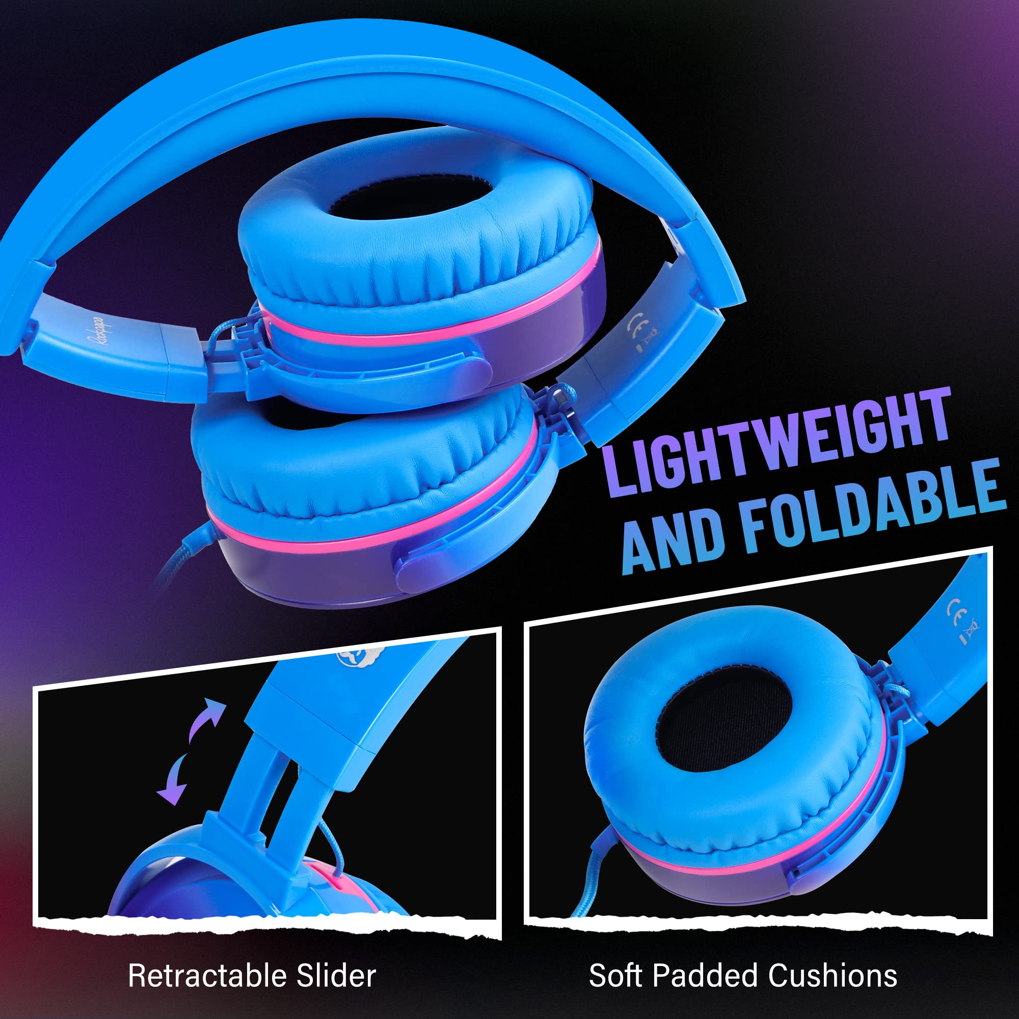 Foto 4 pulgar | Auriculares Rockpapa Grade Con Cable Y Micrófono, Color Azul - Venta Internacional.