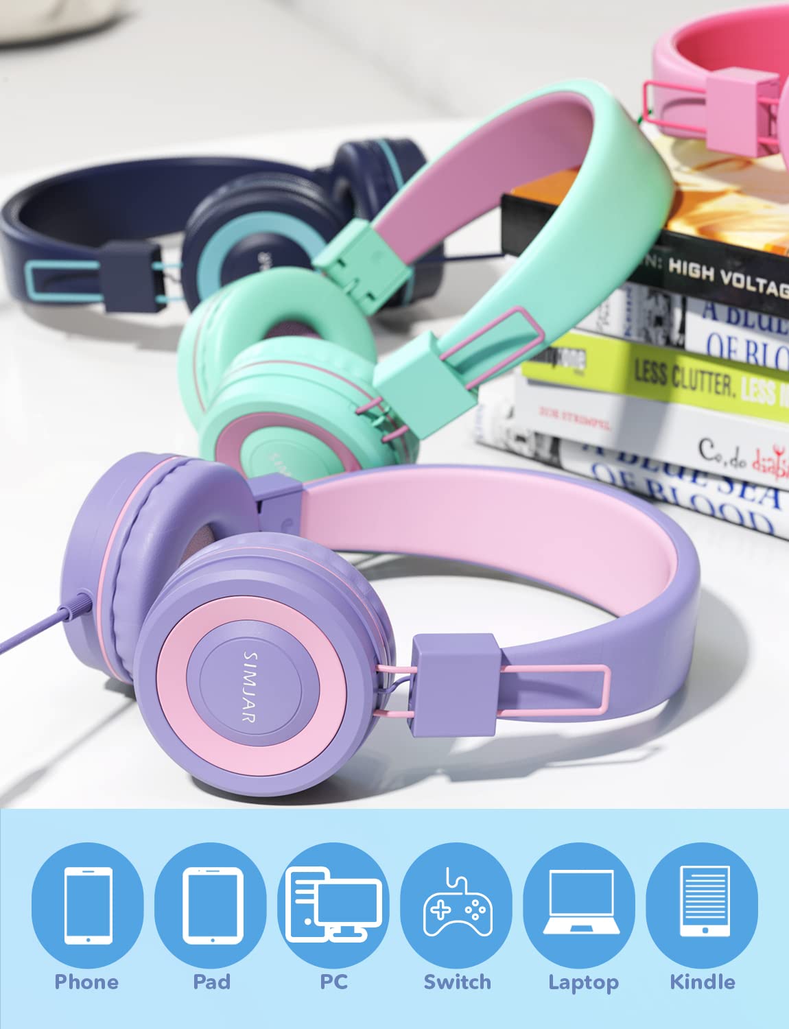 Foto 3 pulgar | Auriculares Simjar Kids Con Limitador De Volumen De Micrófono 85/94 Db  - Venta Internacional.
