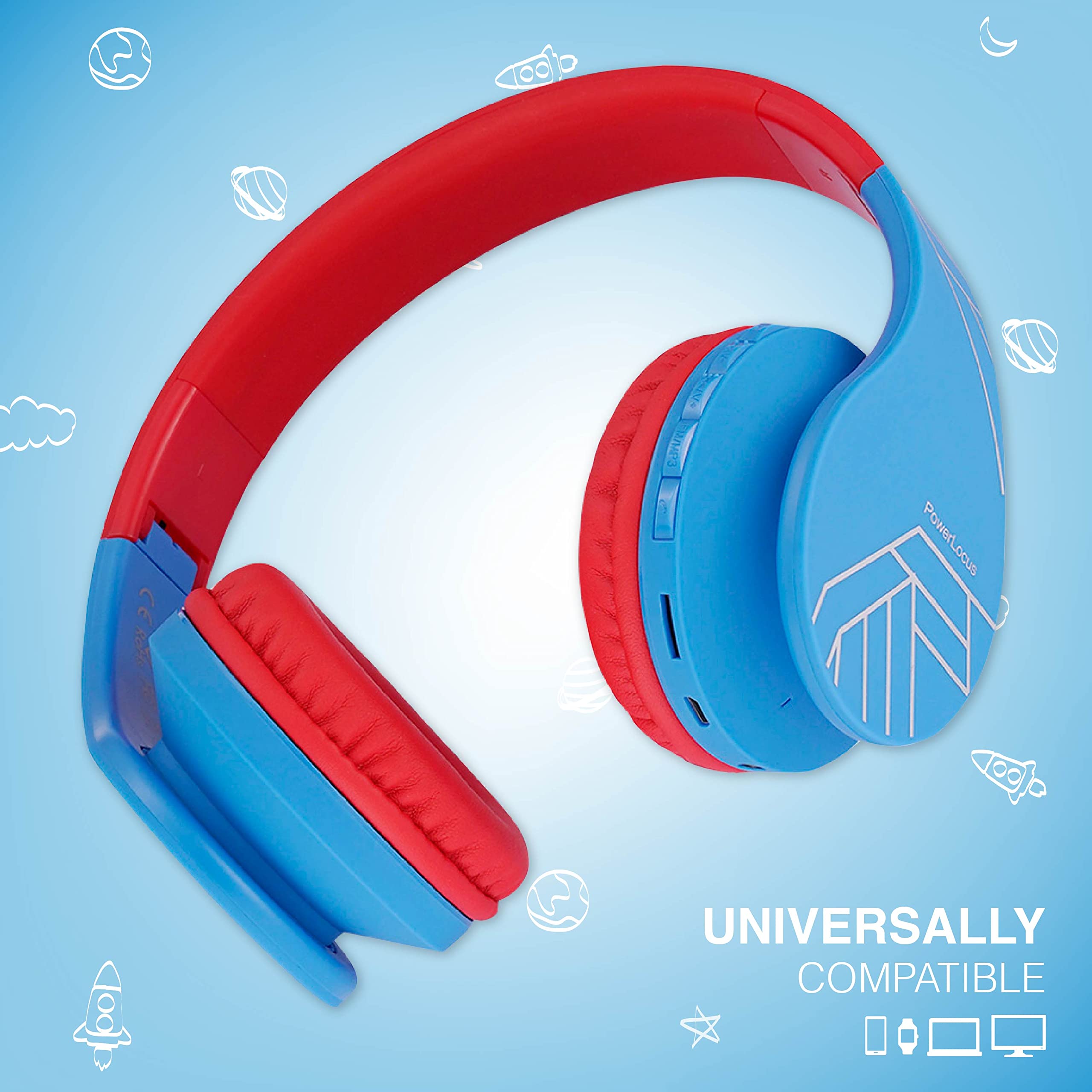 Foto 5 pulgar | Auriculares Bluetooth Powerlocus Para Niños Con Micrófono 85db - Venta Internacional.
