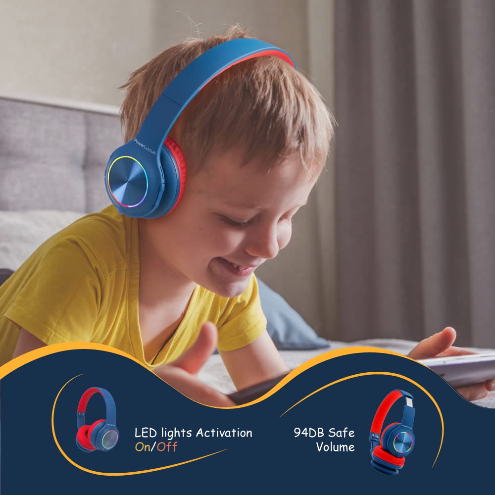 Foto 5 pulgar | Auriculares Bluetooth Powerlocus Led Para Niños Con Luces Led 30h - Venta Internacional.