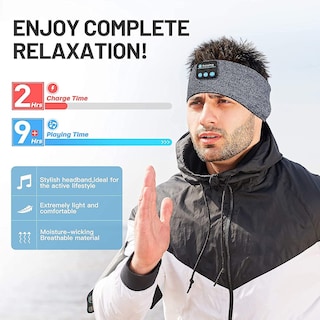 Foto 3 | Diadema Deportiva Bluetooth Con Auriculares Inalámbricos Para Dormir - Venta Internacional.