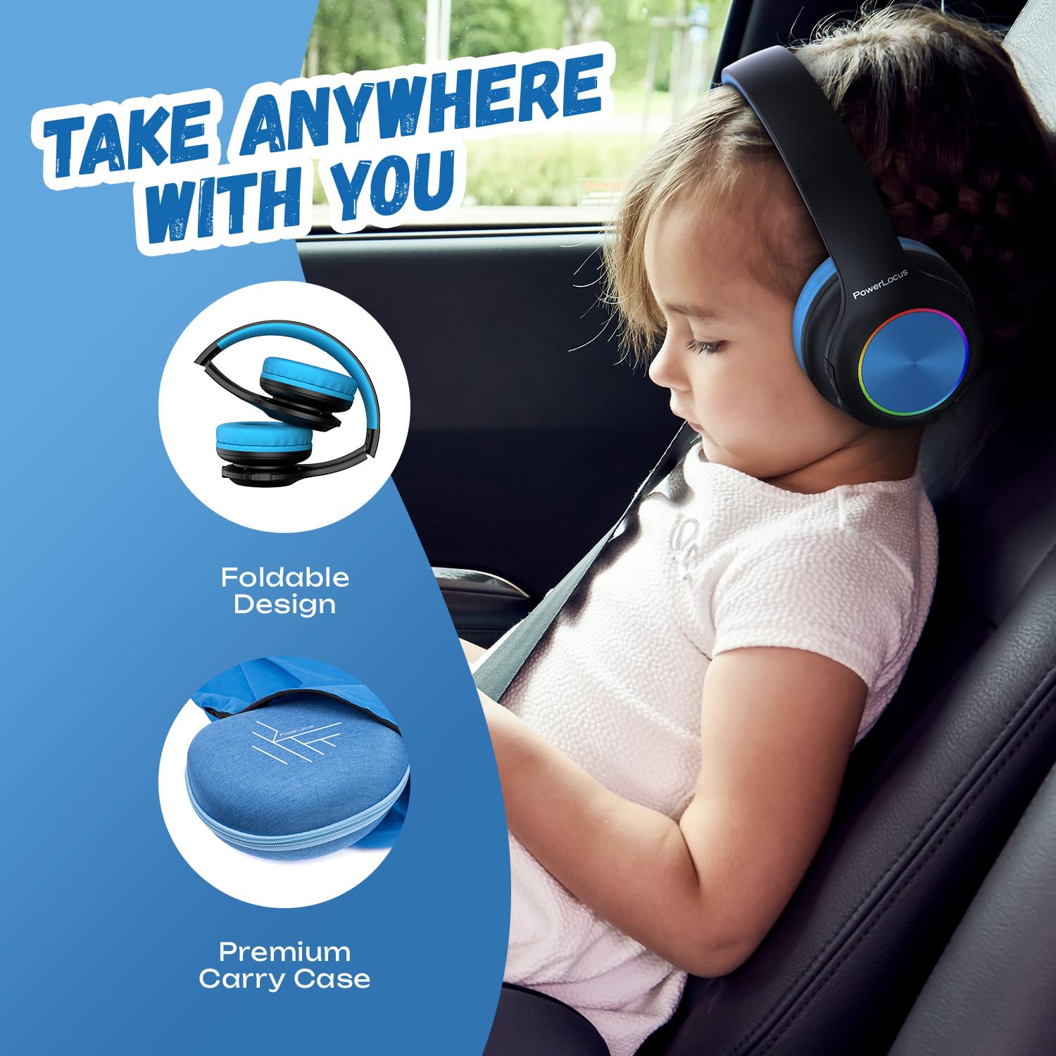 Foto 7 pulgar | Auriculares Bluetooth Powerlocus Led Para Niños Con Luces Led 30h - Venta Internacional.