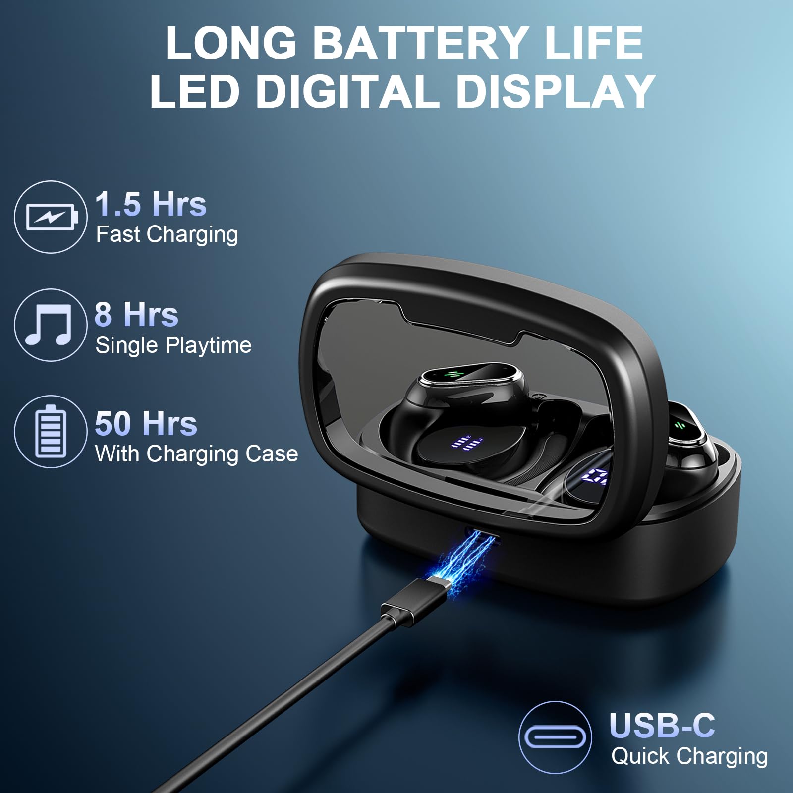Foto 6 pulgar | Auriculares Inalámbricos, Deportivos Bluetooth 5.3 Con Ganchos Para La Oreja, Auriculares Intraurale - Venta Interna