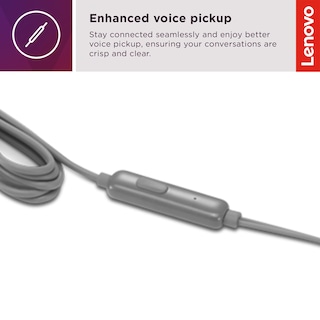 Foto 4 | Auriculares Intraurales Lenovo 300 Con Cable Usb-c Y Micrófono, Color Gris - Venta Internacional.