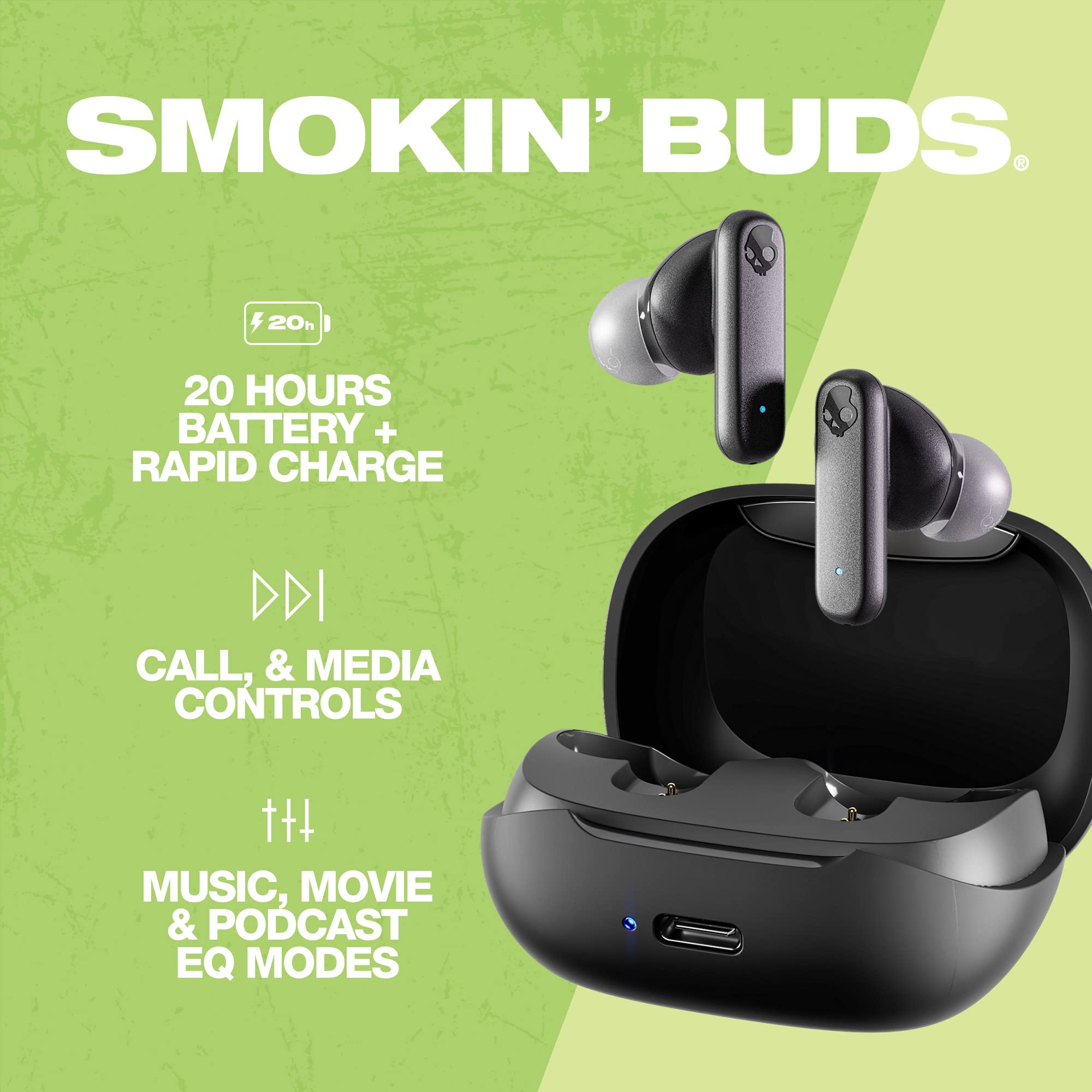 Foto 2 | Auriculares Inalámbricos Skullcandy Smokin Bud Negros - Venta Internacional