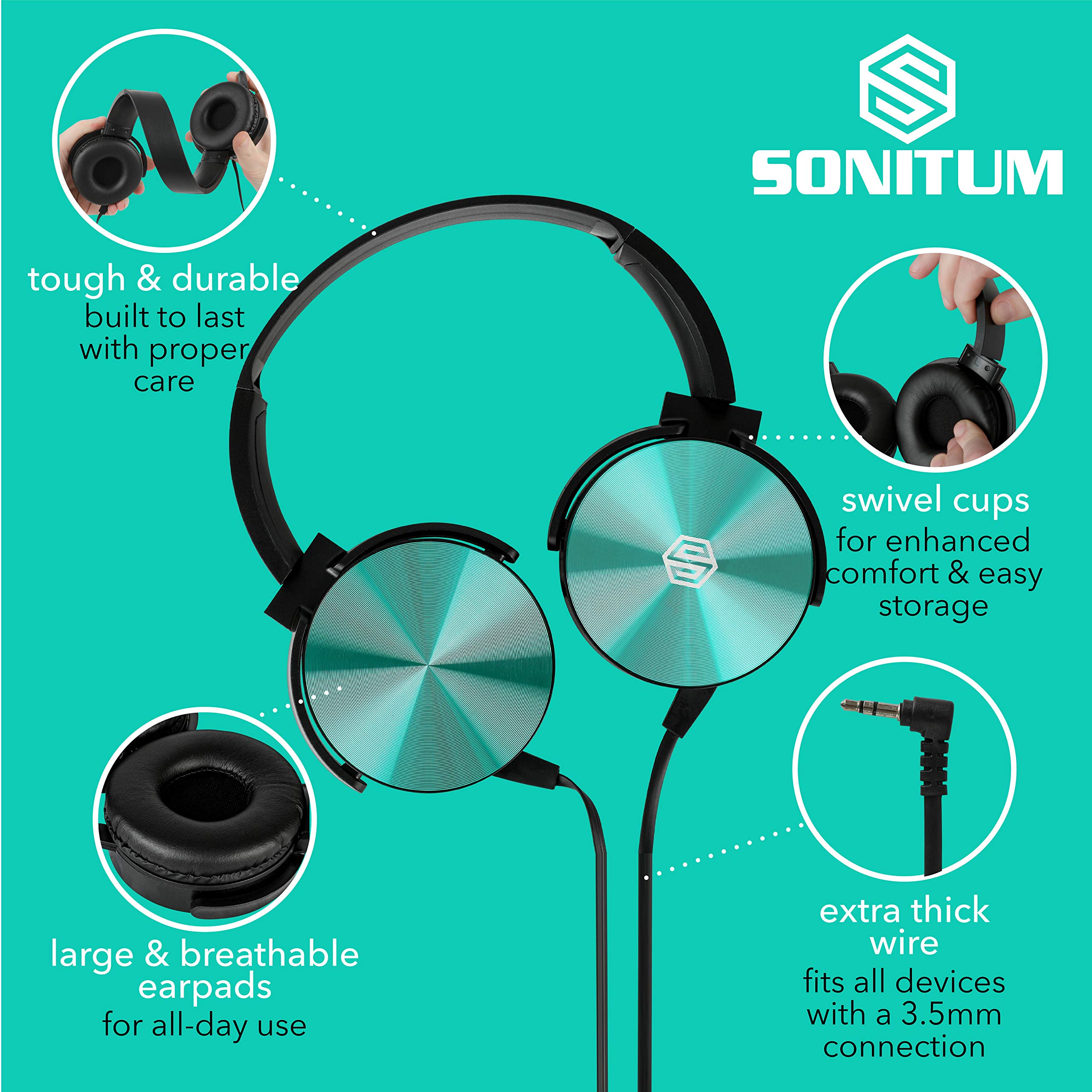 Foto 3 pulgar | Auriculares Sonitum Classroom Paquete De 10 Unidades Supraaurales Para Estudiantes Color Negro - Venta Internacional