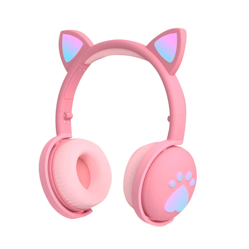 Auriculares Inalámbricos Bluetooth Led Para Niños Con Forma De Oreja De Gato, Color Rosa - Venta Internacional.