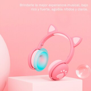 Foto 6 | Auriculares Inalámbricos Bluetooth Led Para Niños Con Forma De Oreja De Gato, Color Rosa - Venta Internacional.