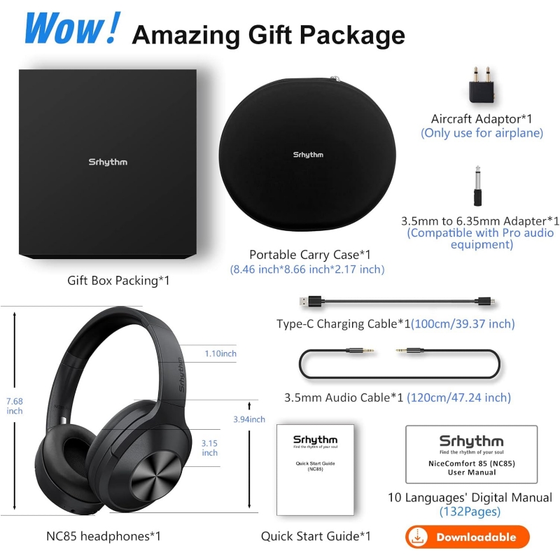 Foto 6 pulgar | Audífonos Inalámbricos Negros con Bluetooth-Venta Internacional
