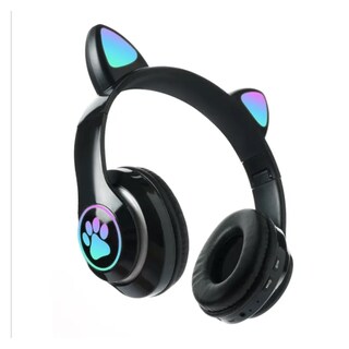 Foto 3 | Auriculares Inalámbricos Bluetooth 5.0 Cat Ears Rgb Con Micrófono Negros - Venta Internacional.
