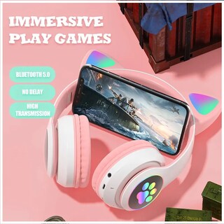 Foto 5 | Auriculares Inalámbricos Bluetooth 5.0 Cat Ears Rgb Con Micrófono Negros - Venta Internacional.
