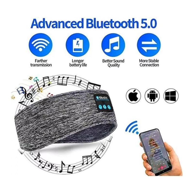 Foto 4 pulgar | Auriculares Con Diadema Musical Bluetooth Sleep Sports, Color Gris - Venta Internacional.