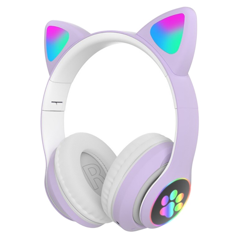 Foto 2 pulgar | Auriculares Con Luces Y Conexión Bluetooth Cat Ears, Color Violeta - Venta Internacional.