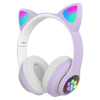 Foto 1 | Auriculares Con Luces Y Conexión Bluetooth Cat Ears, Color Violeta - Venta Internacional.