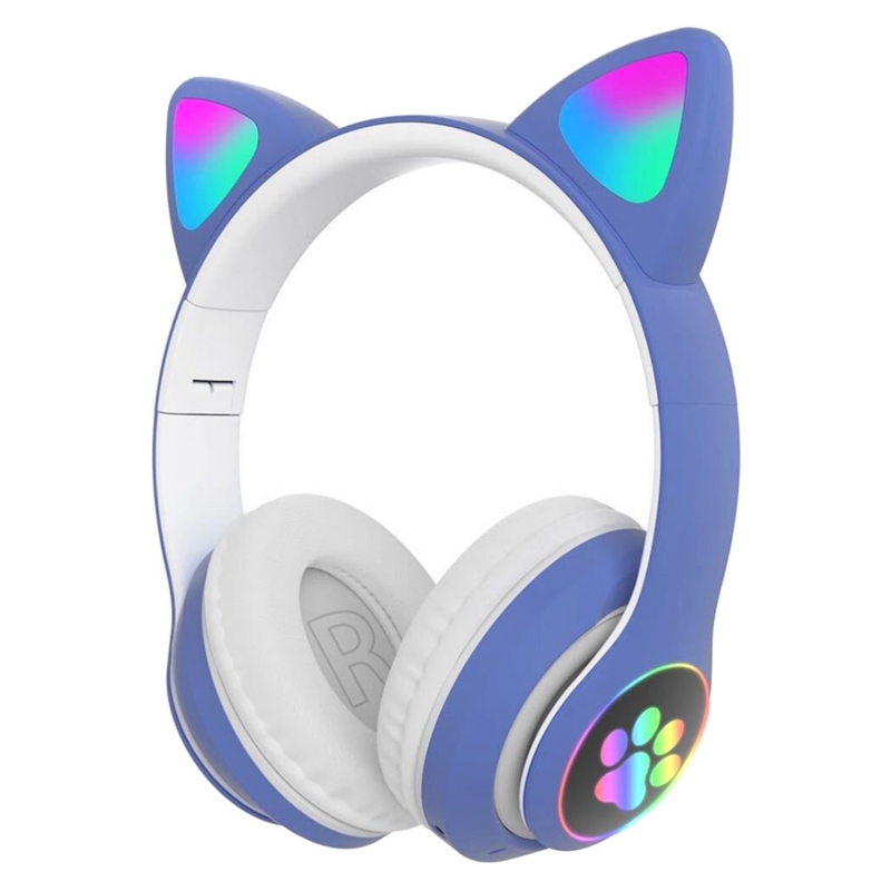 Foto 2 pulgar | Auriculares Con Luces, Orejas De Gato - Celeste - Venta Internacional.
