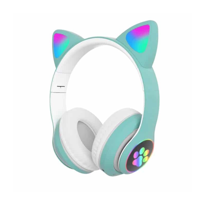 Foto 2 pulgar | Auriculares Cat Ear Wow Cool Celeste Bluetooth Con Reproductor Mp3 - Venta Internacional.
