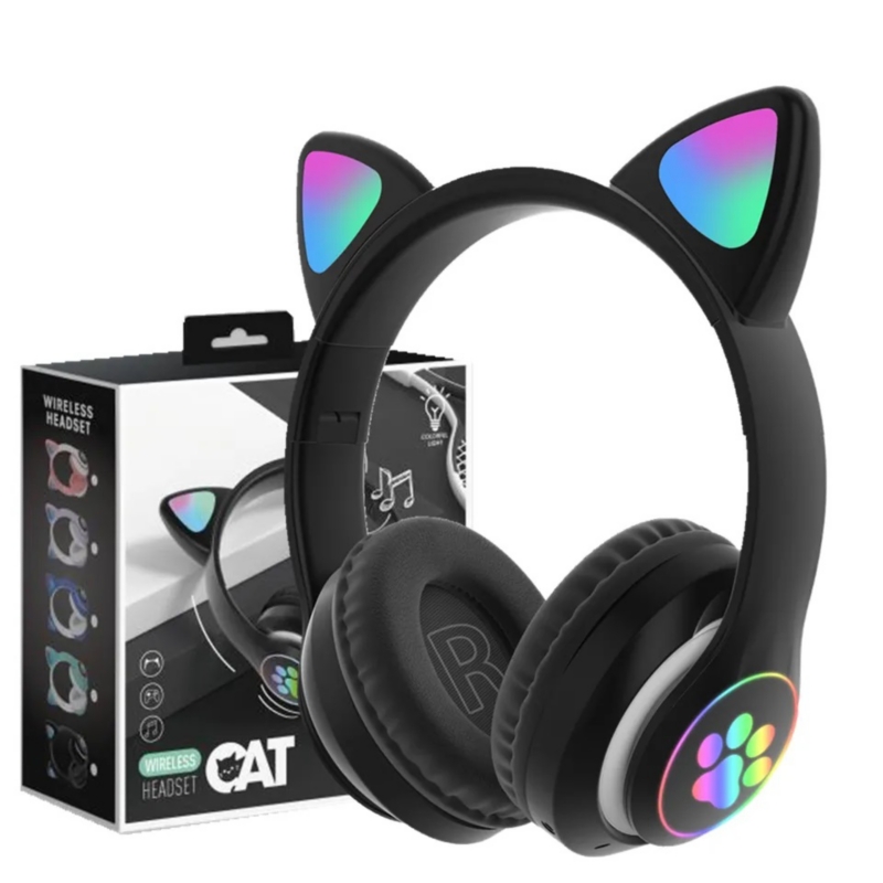 Auriculares Inalámbricos Genéricos Negros Bt 5.0 Cat Ears Rgb - Venta Internacional.