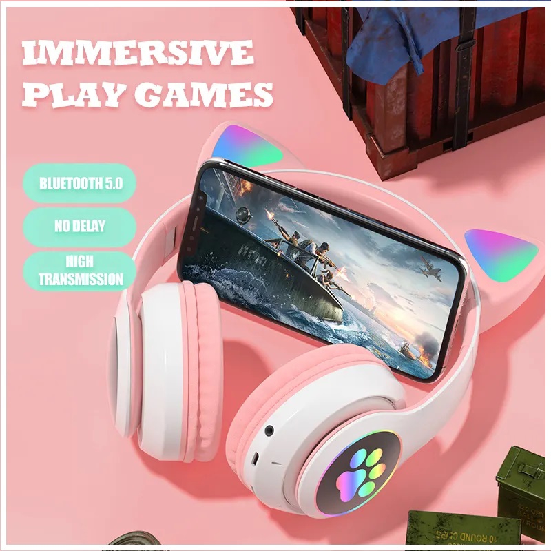Foto 6 pulgar | Auriculares Inalámbricos Genéricos Negros Bt 5.0 Cat Ears Rgb - Venta Internacional.