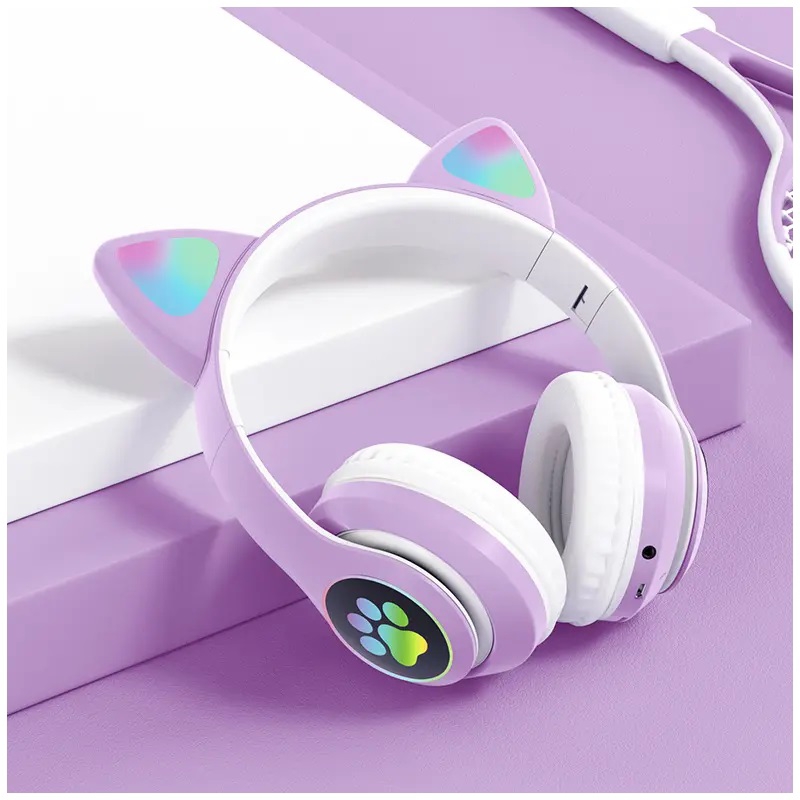 Foto 5 | Auriculares Inalámbricos Bluetooth Fucsia Rgb Cat Ears Bt 5.0 - Venta Internacional.
