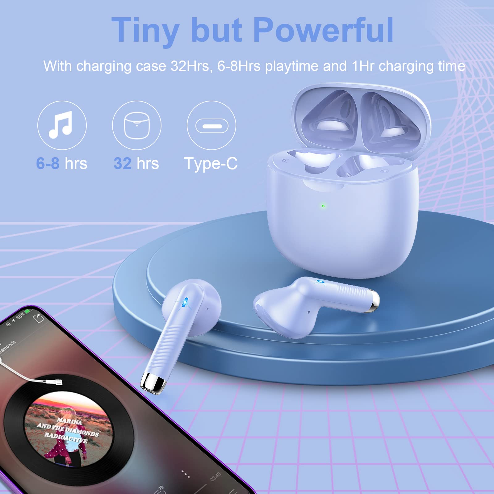 Foto 8 pulgar | Auriculares Inalámbricos Jxrev Bluetooth 5.3 con Micrófono y Cancelación de Ruido - Venta Internacional