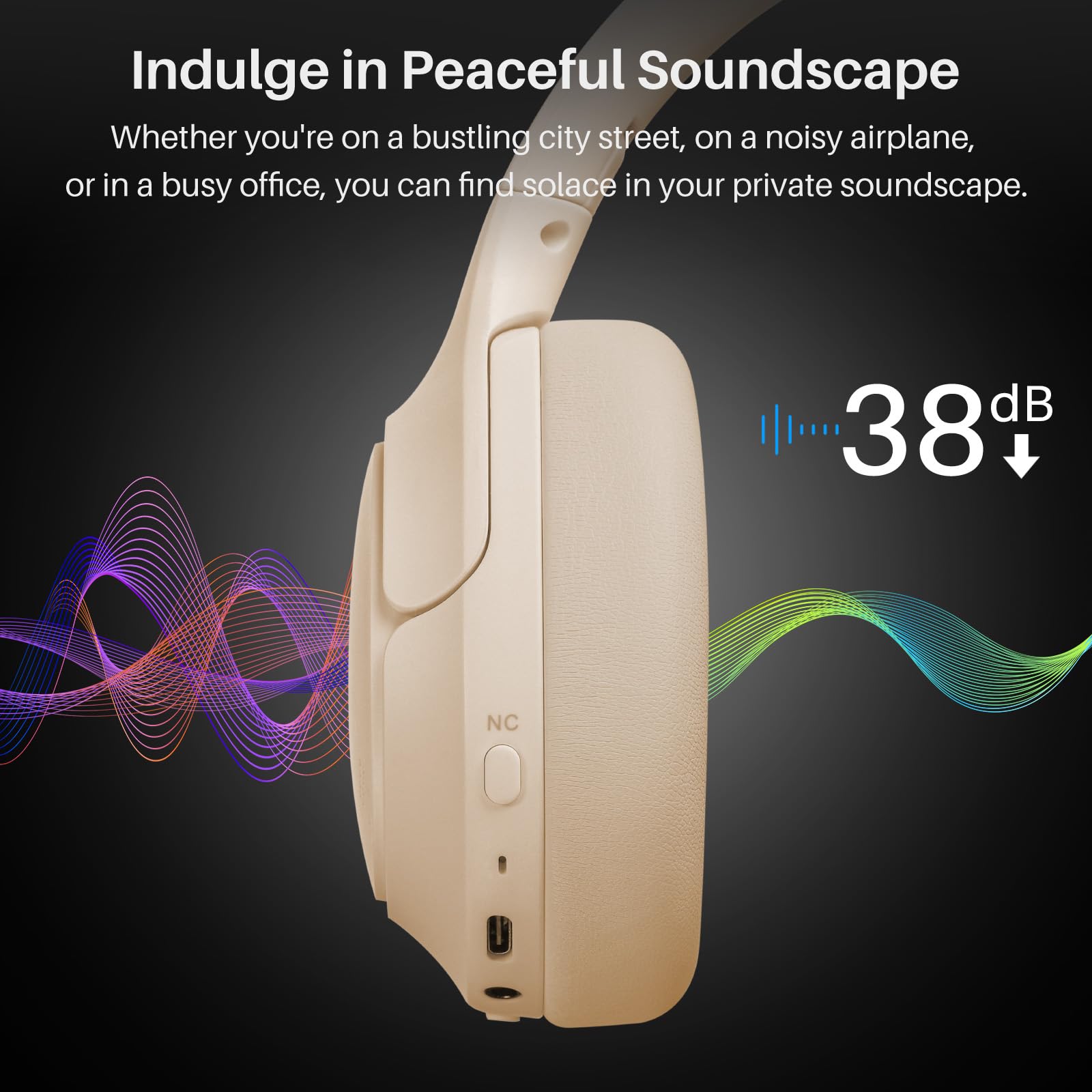 Foto 4 pulgar | Auriculares Tozo Ht2 Beige Hybrid con Cancelación Activa de Ruido - Venta Internacional
