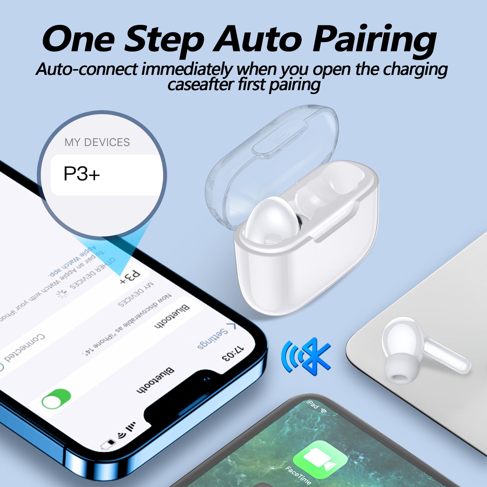 Foto 4 pulgar | Auriculares Inalámbricos Kurdene P3 Bluetooth 5.3 con Micrófono Blancos - Venta Internacional