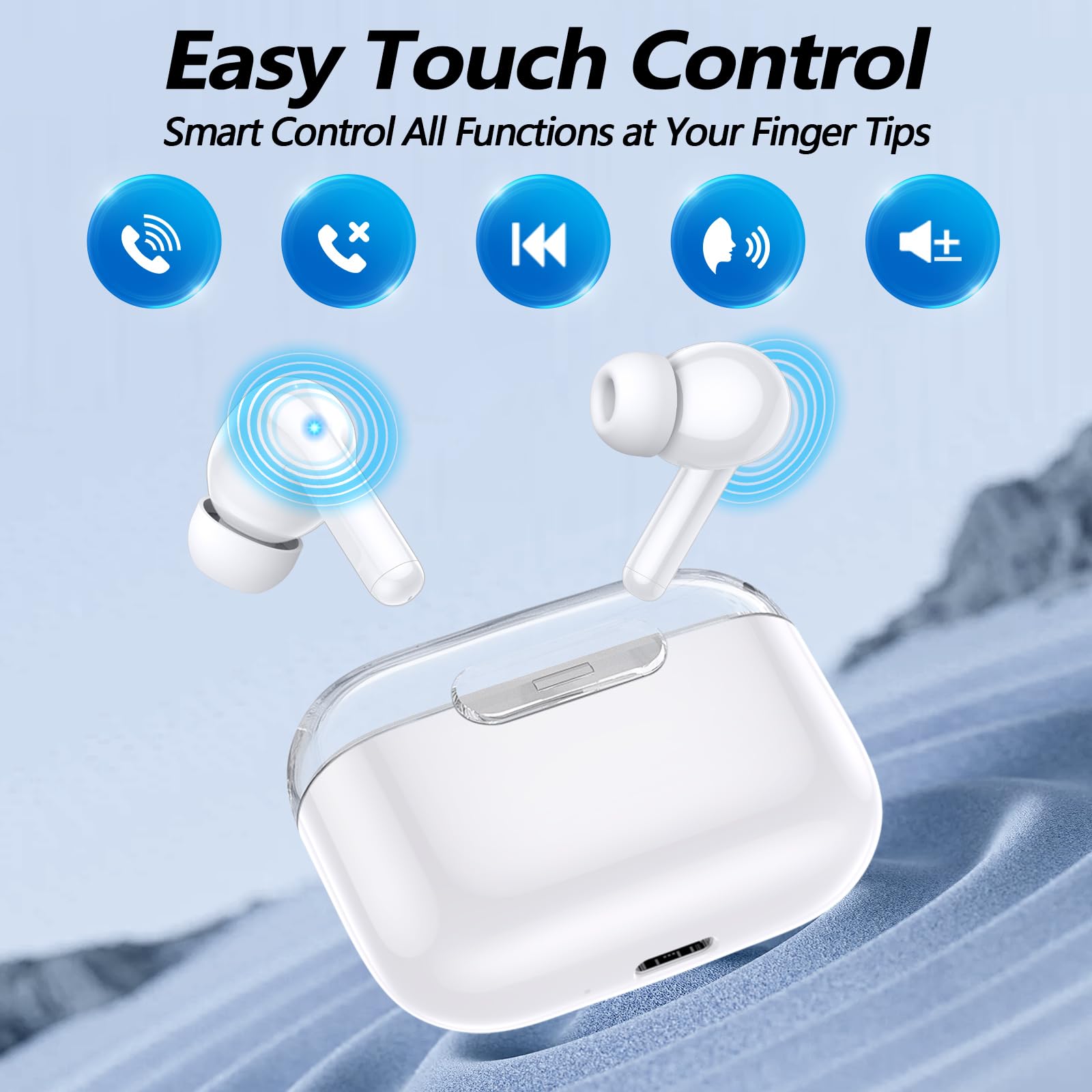 Foto 5 | Auriculares Inalámbricos Kurdene P3 Bluetooth 5.3 con Micrófono Blancos - Venta Internacional