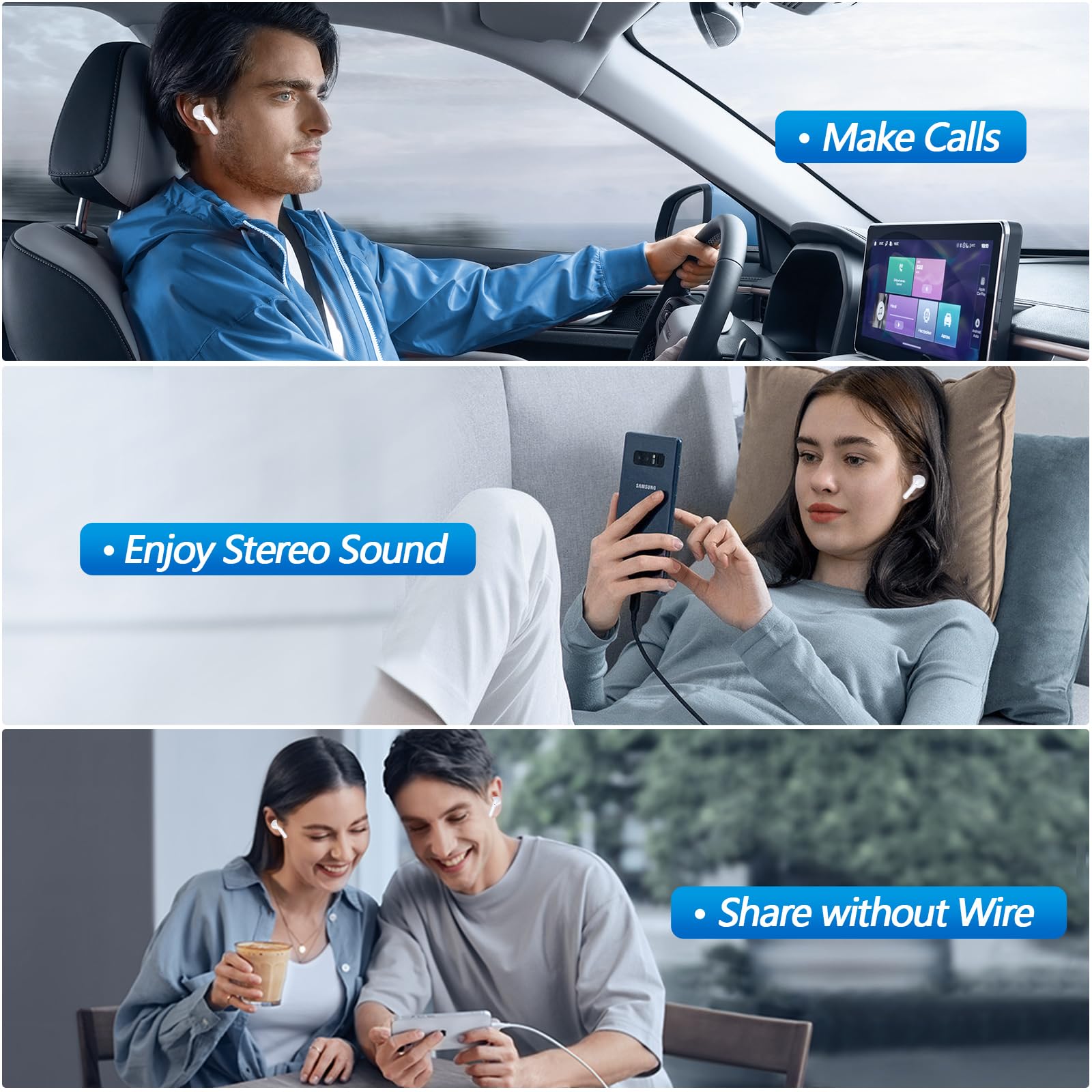 Foto 8 pulgar | Auriculares Inalámbricos Kurdene P3 Bluetooth 5.3 con Micrófono Blancos - Venta Internacional
